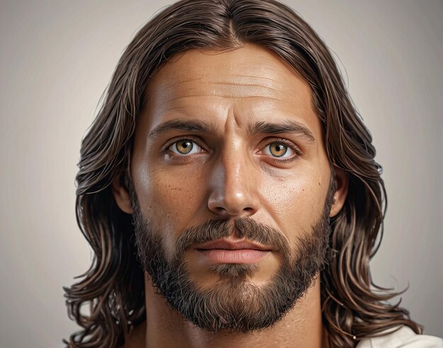 un hombre con cabello largo y barba