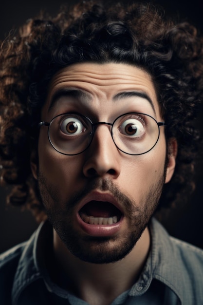 Un hombre con cabello rizado y anteojos mira a la cámara.