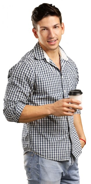 Hombre con cafe