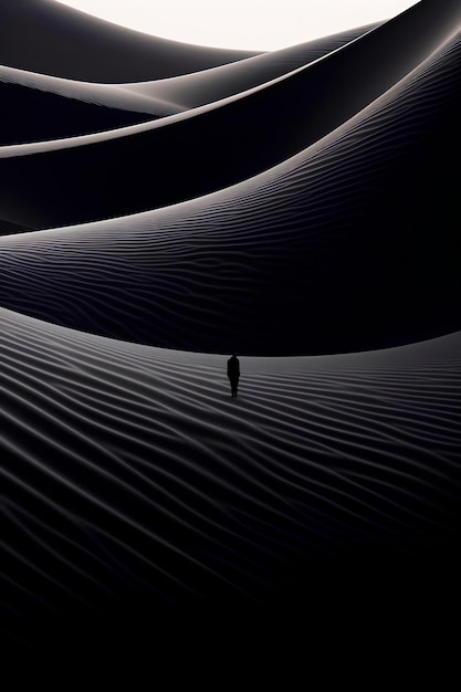 hombre caminando en el desierto de las dunas