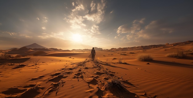 Un hombre caminando solo en el desierto, agotado, sudando, Fondo de pantalla HD