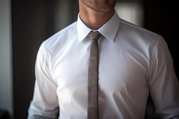 Hombre con camisa blanca y corbata imagen borrosa