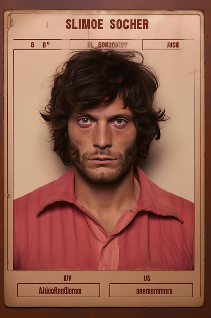 Foto un hombre con una camisa roja que dice la palabra en ella