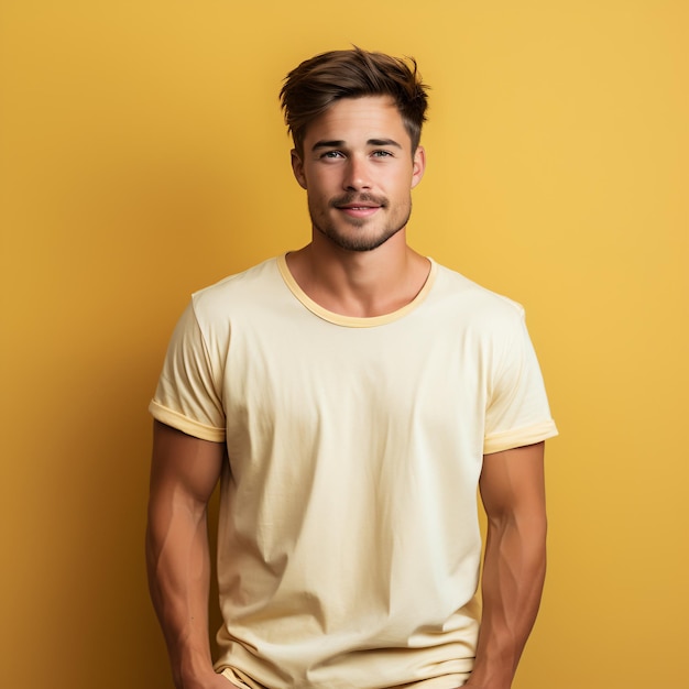 hombre con camiseta blanca básica