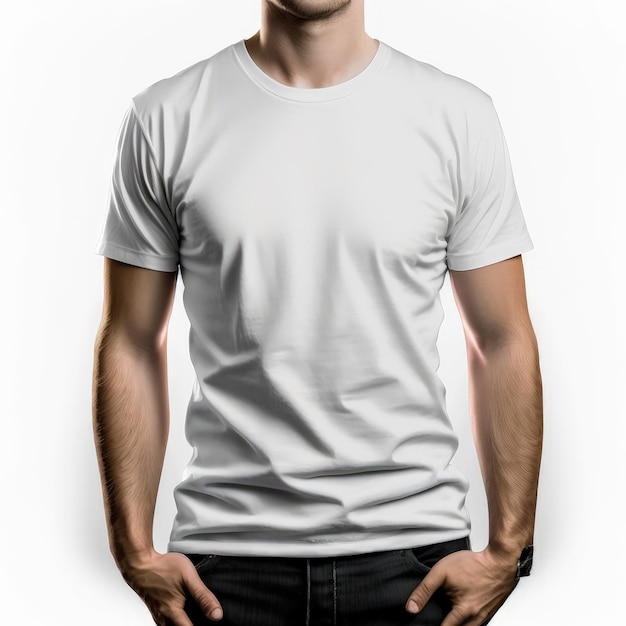 Foto un hombre con una camiseta blanca