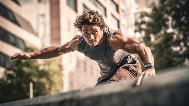 Un hombre con una camiseta que dice "fitness"