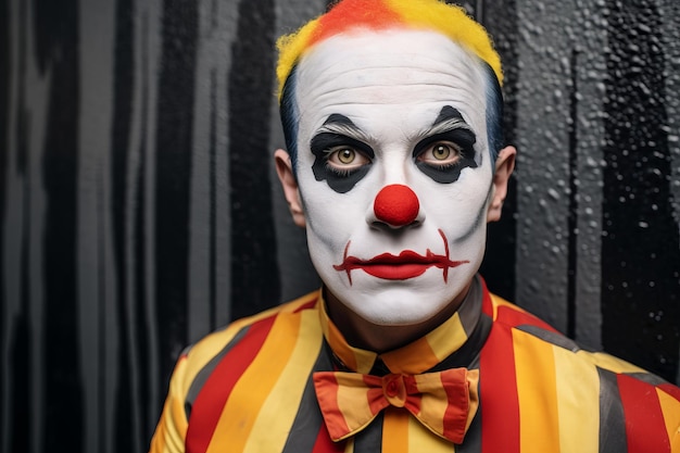 un hombre con una cara de payaso pintada en su rostro