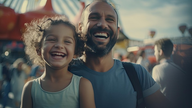 Hombre cargando a una niña en su espalda Día del Padre