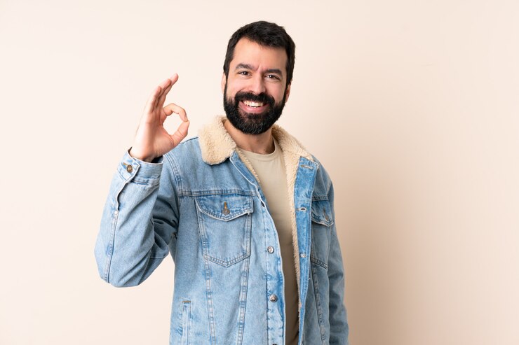 Foto hombre caucásico con barba