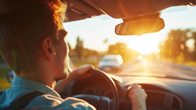 Hombre conduciendo un coche