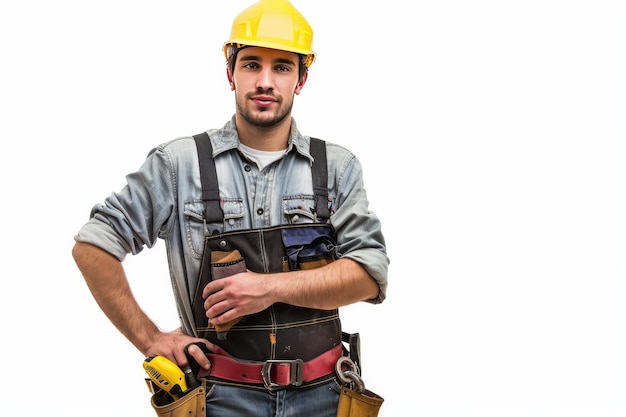 Un hombre de la construcción con ropa de protección