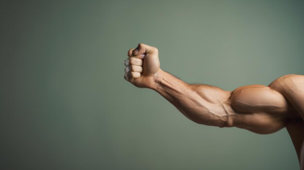 Foto un hombre con un cuerpo musculoso mostrando sus músculos ai