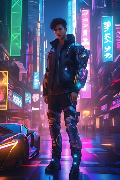 Un hombre cyberpunk