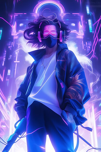 Un hombre cyberpunk