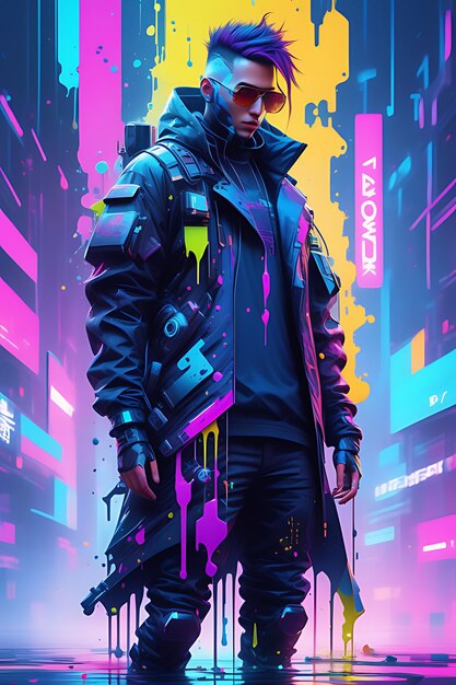 Un hombre cyberpunk