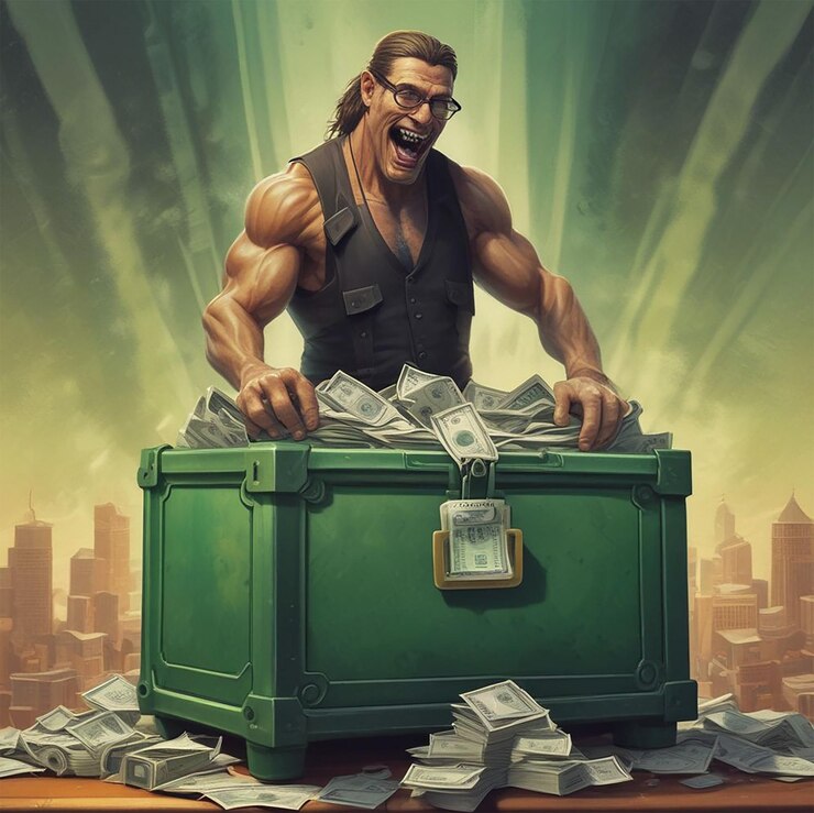 El hombre de dinero musculoso