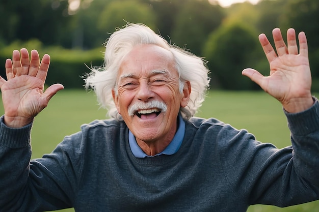 Foto un hombre de edad mediana se divierte.