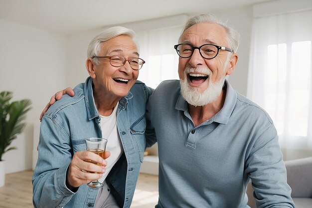 Foto un hombre de edad mediana se divierte.