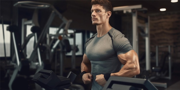 hombre de entrenamiento en el gimnasio