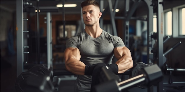 hombre de entrenamiento en el gimnasio