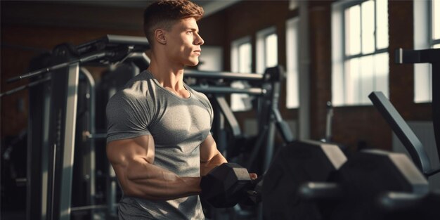 hombre de entrenamiento en el gimnasio