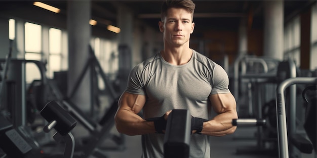 hombre de entrenamiento en el gimnasio