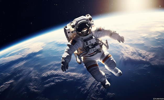 hombre espacial ivy en el espacio a bordo