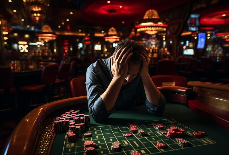 un hombre está frustrado porque perdió en el juego