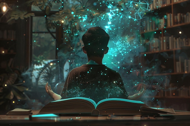 un hombre está leyendo un libro con un hombre leyendo un Libro