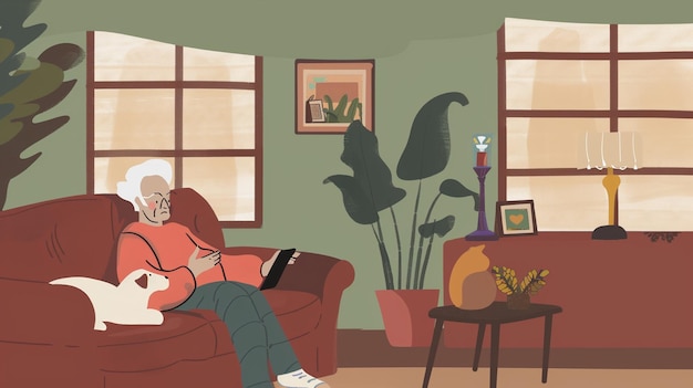 un hombre está leyendo un libro en un sofá con un libro y una pintura de un hombre leyendo un Libro