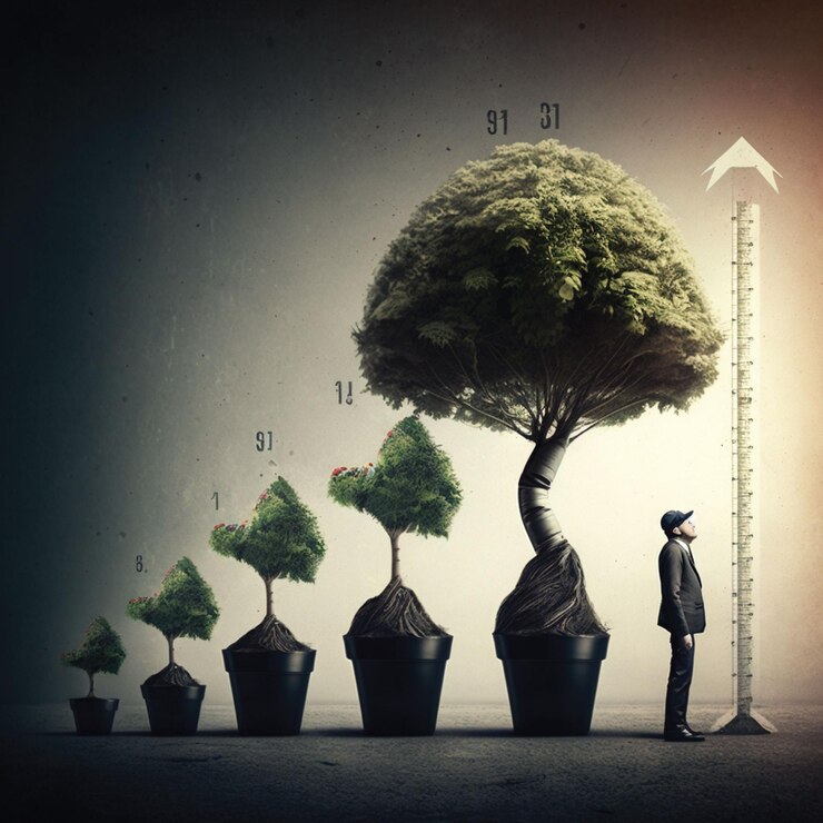 Un hombre está de pie junto a un árbol con los números 10 y 10.