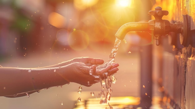 un hombre está vertiendo agua en una bomba de agua