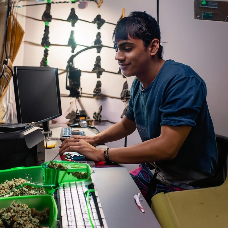 Foto hombre étnico latino estudiando desde casa durante covid-19