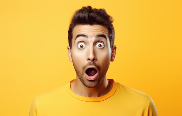 Hombre con expresión facial sorprendida