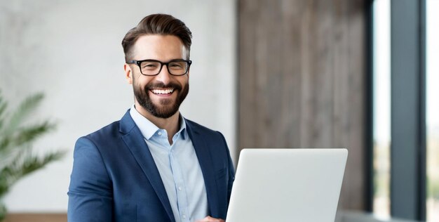 hombre feliz con su trabajo