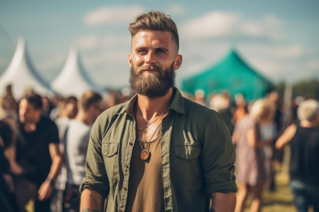 Un hombre en el festival