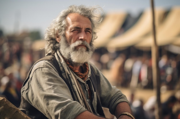 Un hombre en el festival