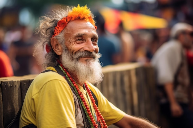 Un hombre en el festival