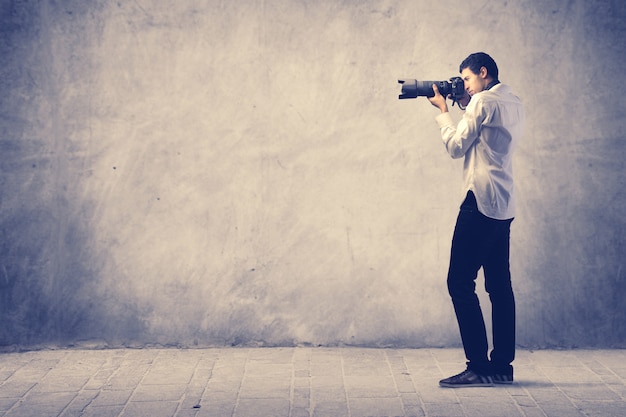 Foto hombre de fotografia