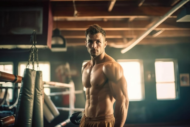 Hombre fuerte joven masculino fuerza saludable deporte muscular atlético apto ejercicio físico persona poder