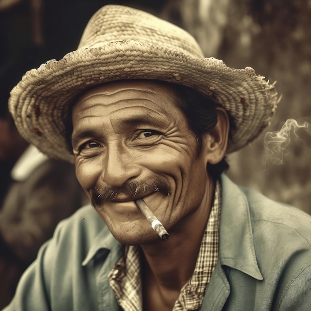 Hombre fumando hierba