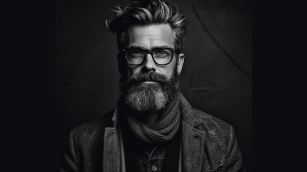 Un hombre con gafas y barba.