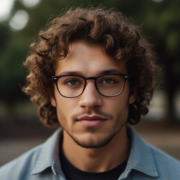 un hombre con gafas y una camisa con una camisa que dice que lleva gafas