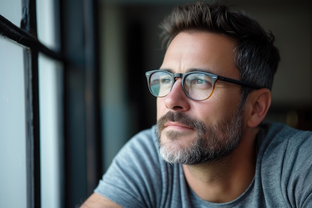 Hombre con gafas foto de perfil