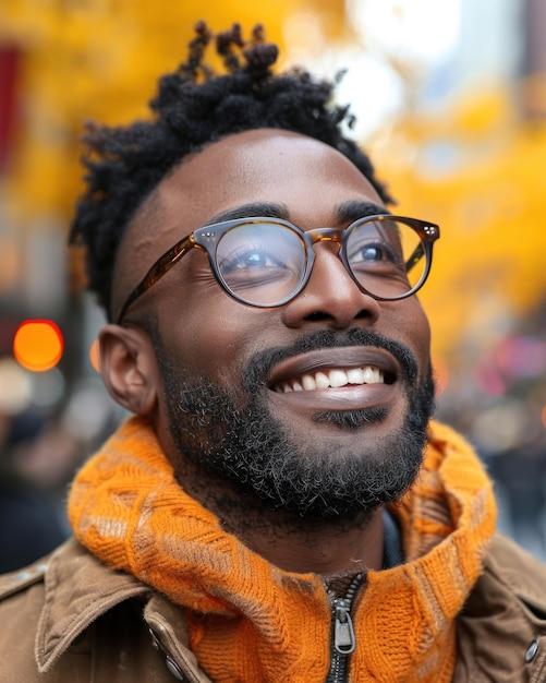 Hombre con gafas y pañuelo