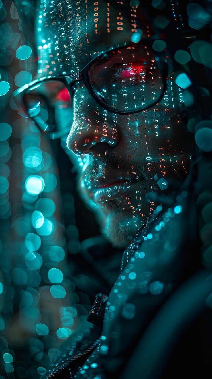 Foto un hombre con gafas de sol y un fondo azul con las palabras x en él
