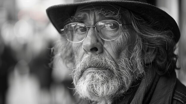 Hombre con gafas y sombrero IA generativa