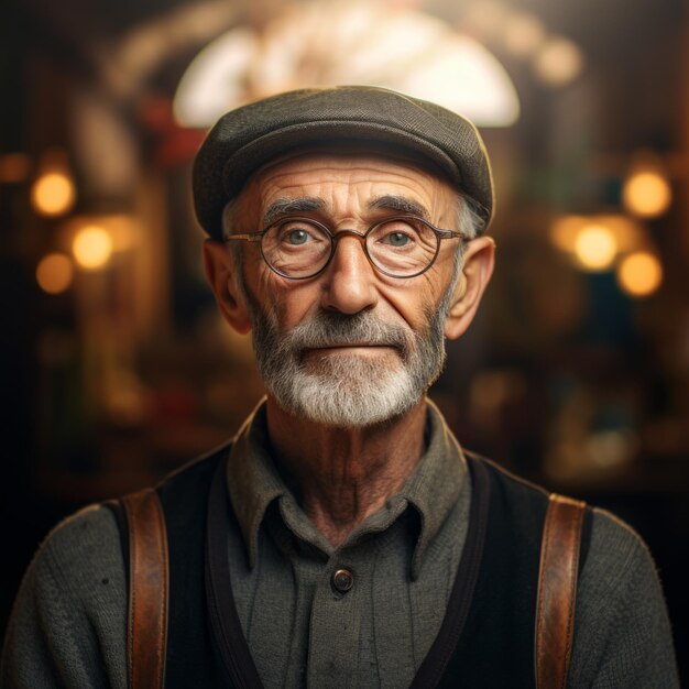 un hombre con gafas y un sombrero