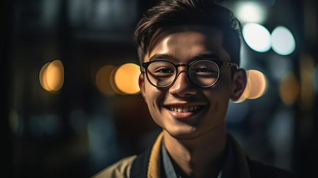 Un hombre con gafas sonríe a la cámara.