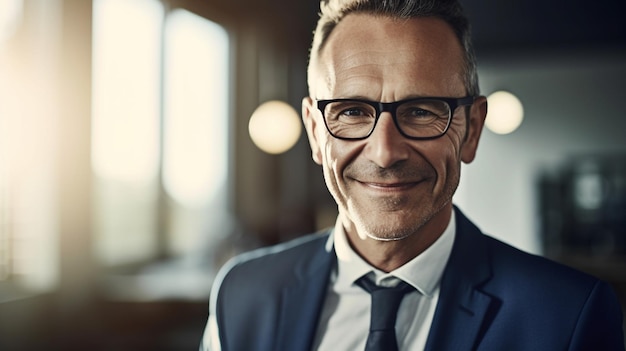 Un hombre con gafas y traje sonríe a la cámara.